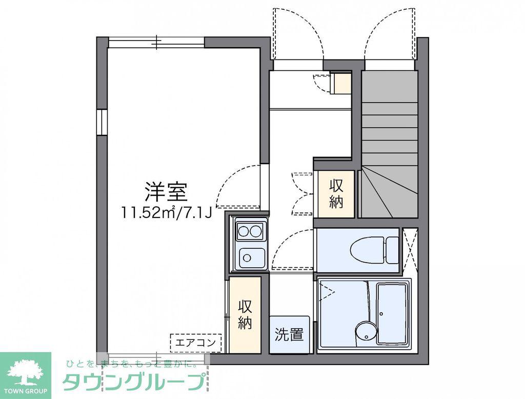 レオネクストサンクワイエットIII(1K/1階)の間取り写真