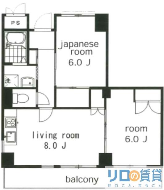 ライフステージ新大阪(2LDK/2階)の間取り写真