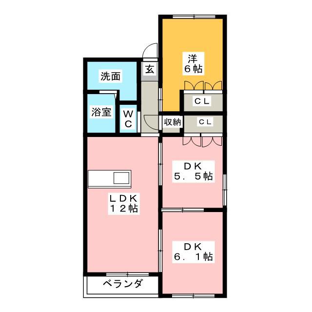 アラ・モード(3LDK/2階)の間取り写真