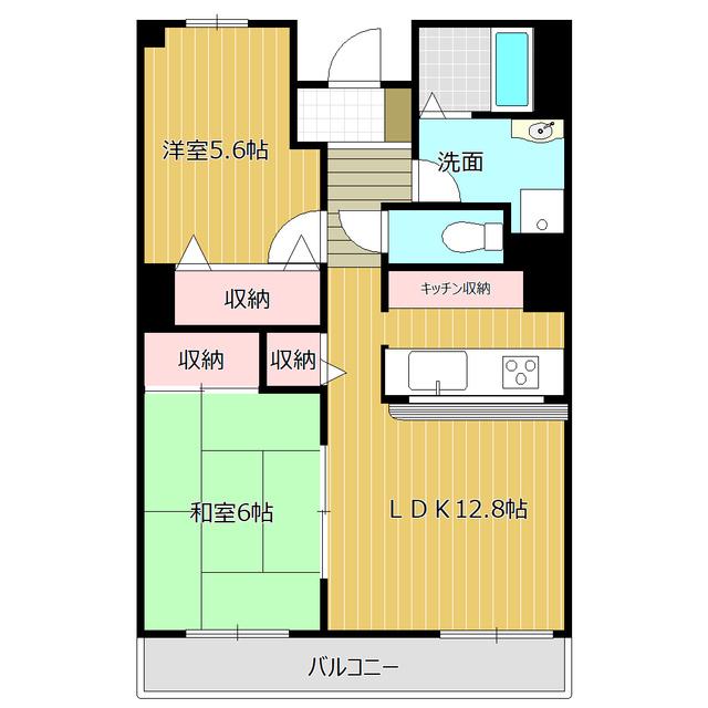 ル・ボア平喜(2LDK/3階)の間取り写真