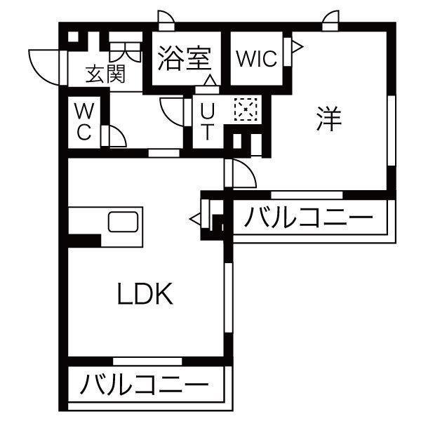 クレスト クレール(1LDK/2階)の間取り写真