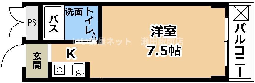 PARKレジデンス笠山(ワンルーム/3階)の間取り写真