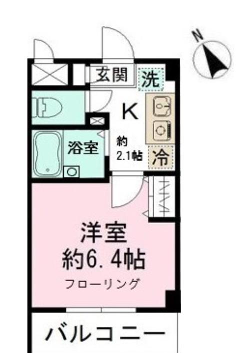 ミリアビタNO5(1K/2階)の間取り写真