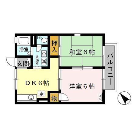 メゾンボナール(2DK/2階)の間取り写真