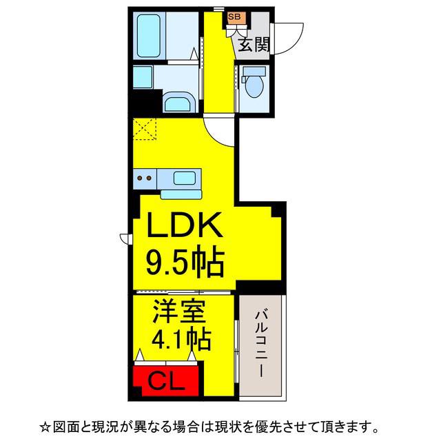 CASA DE RENO(1LDK/4階)の間取り写真