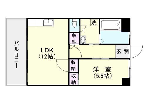 エヴォルート南栄(1LDK/4階)の間取り写真