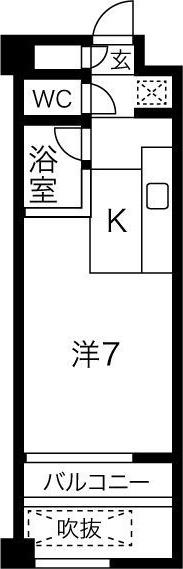 クレイタスパークIV(1K/4階)の間取り写真