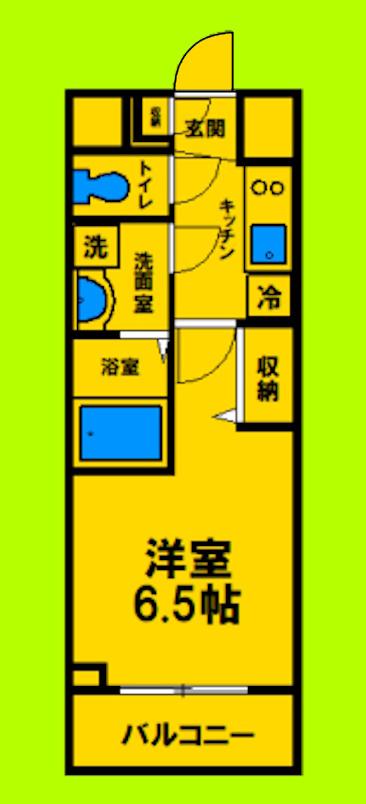 エスリードレジデンス ザ・グラン大阪ノア(1K/12階)の間取り写真