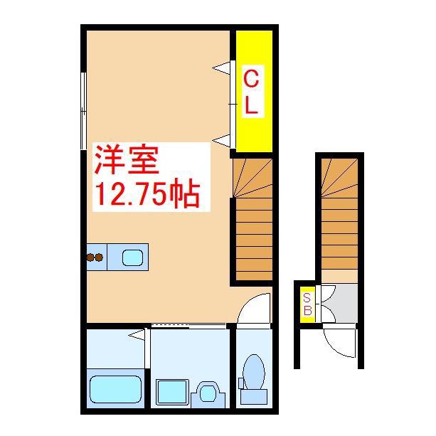 GRI-MAISON(ワンルーム/2階)の間取り写真