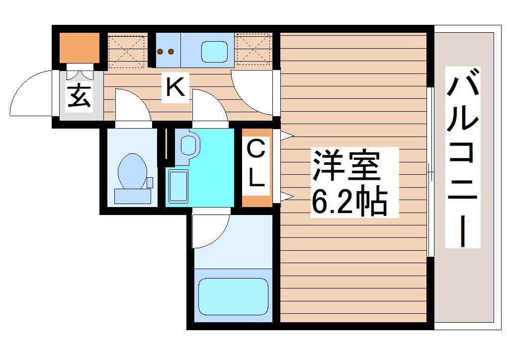 エルスタンザ通町(1K/2階)の間取り写真
