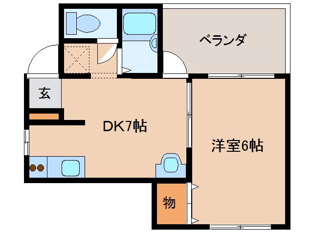 エスポワール(1DK/1階)の間取り写真
