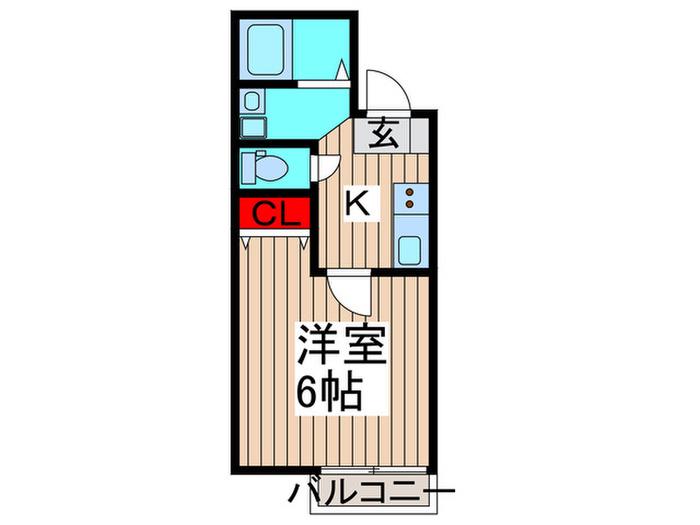 グランウッド上尾(1K/2階)の間取り写真