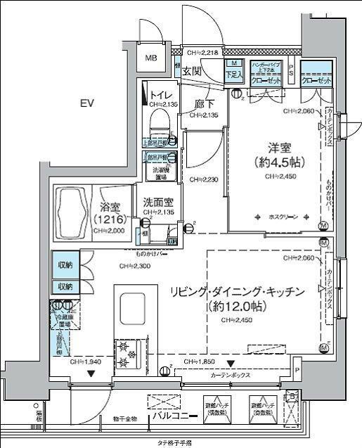 レジディア蒲田V(1LDK/11階)の間取り写真