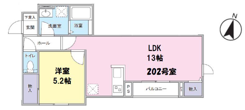 CLAIR千住(1LDK/2階)の間取り写真