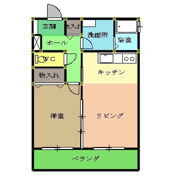 ルクサスAKANE(1LDK/3階)の間取り写真