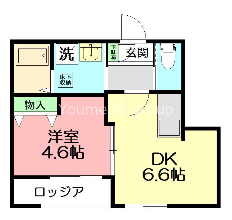 木の花マンション(1DK/2階)の間取り写真