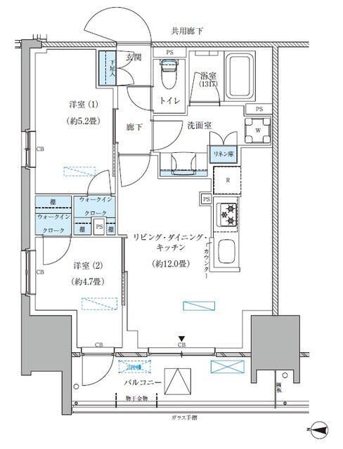 パークアクシス西大島コンフォートスクエア(2LDK/14階)の間取り写真