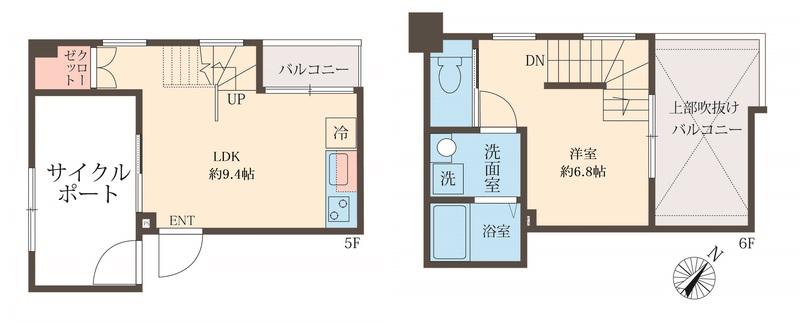 スフィア日本橋富沢町(1LDK/5階)の間取り写真
