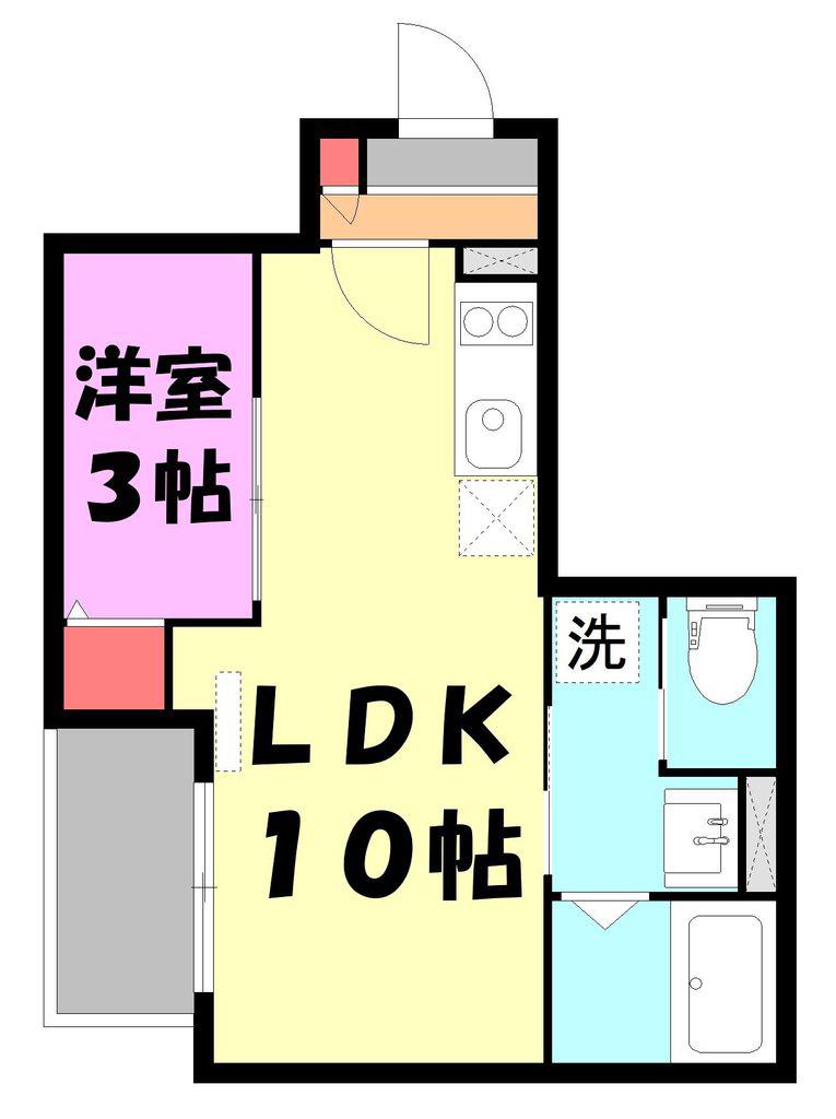 JACK GAMOI(1LDK/3階)の間取り写真