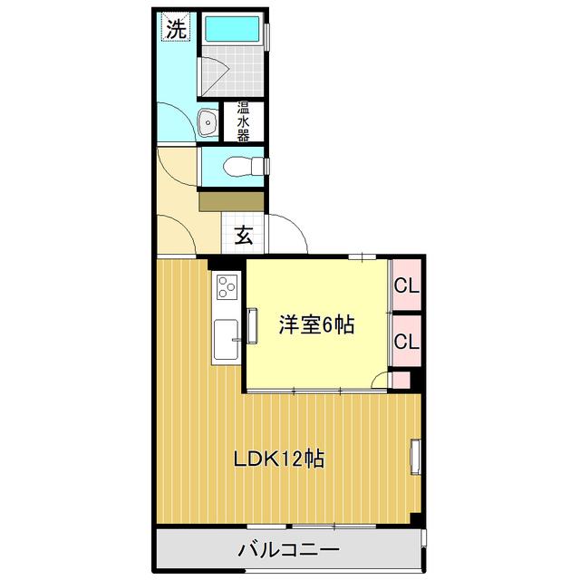 イーストサイドビル(1LDK/2階)の間取り写真