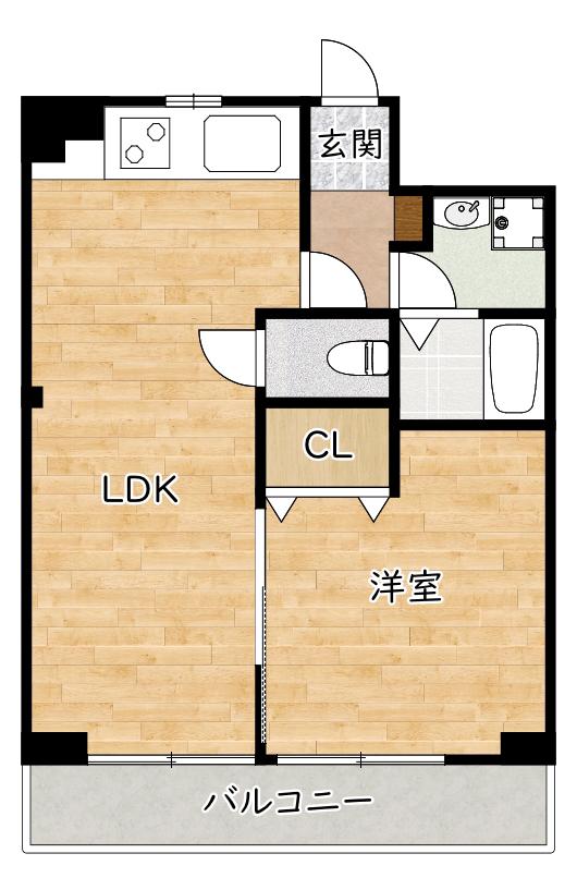 MJハイツ(1LDK/5階)の間取り写真