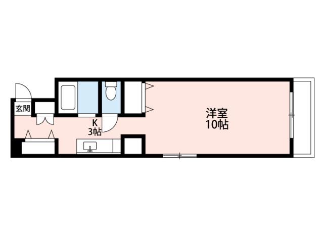 B2コート(1K/4階)の間取り写真