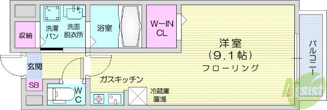 プリムローズ(1K/2階)の間取り写真