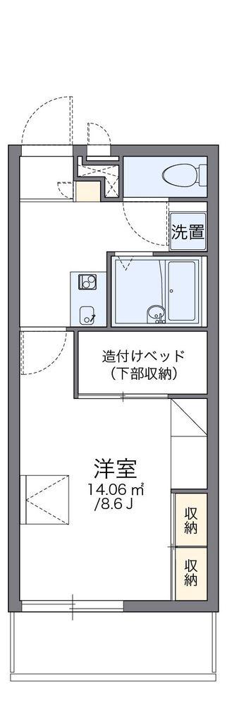 レオパレス太田八幡(1K/2階)の間取り写真
