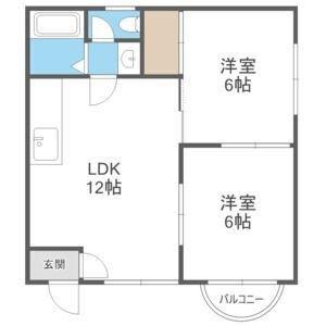 ドリームハウス20(2LDK/4階)の間取り写真