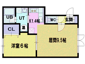 サンコート向ヶ丘(1LDK/2階)の間取り写真