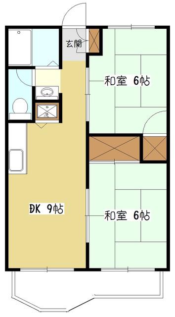 サニーウェル諏訪(2LDK/1階)の間取り写真