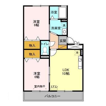 IS若葉A・B(2LDK/3階)の間取り写真
