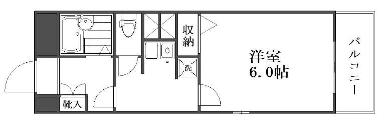 ローヤルマンション戸越(1K/8階)の間取り写真
