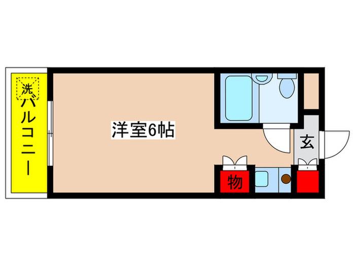 ウイング百合ヶ丘(ワンルーム/2階)の間取り写真