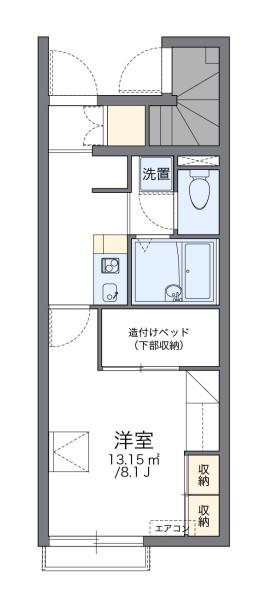 レオパレス河(1K/1階)の間取り写真