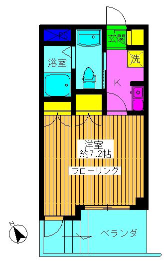 ひまわり(1K/4階)の間取り写真