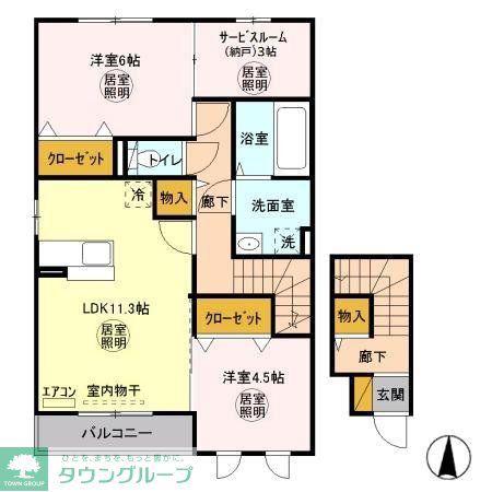 ルイナールA(2SLDK/2階)の間取り写真