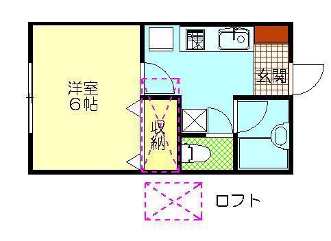 コーポおおやま(1K/2階)の間取り写真