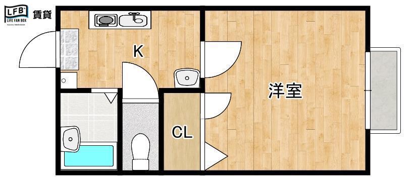 DIAS泉(1K/2階)の間取り写真