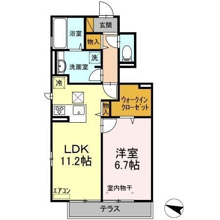 コートヴィラ(1LDK/1階)の間取り写真