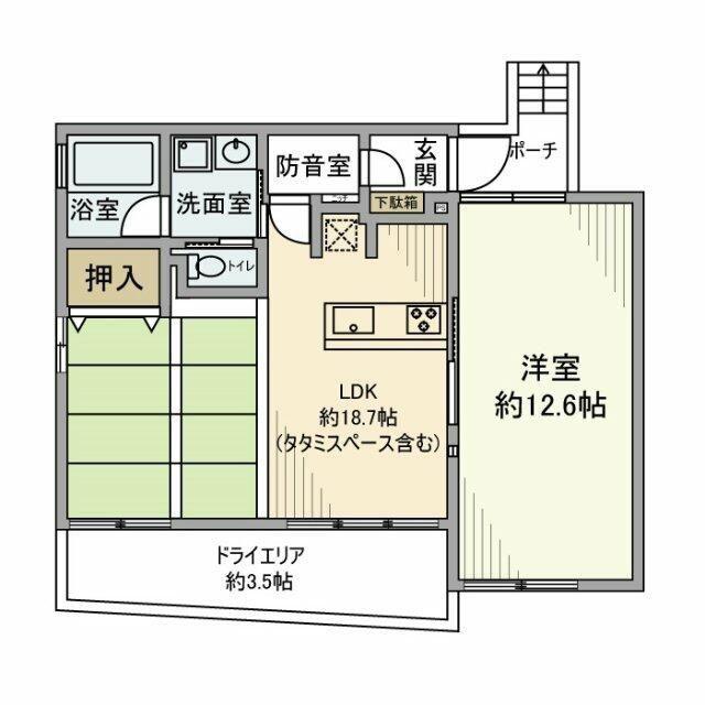 目白下落合ハウス(1LDK/1階)の間取り写真