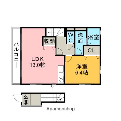 ルミエール(1LDK/2階)の間取り写真
