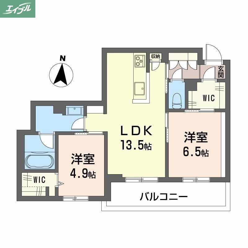レーベンエイトII(2LDK/3階)の間取り写真