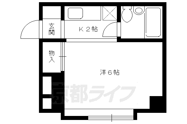 コーポ千尋(1K/4階)の間取り写真