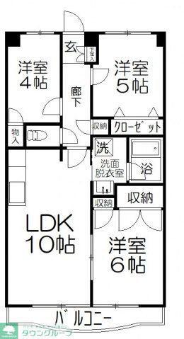 シャルマン・島村(3LDK/3階)の間取り写真