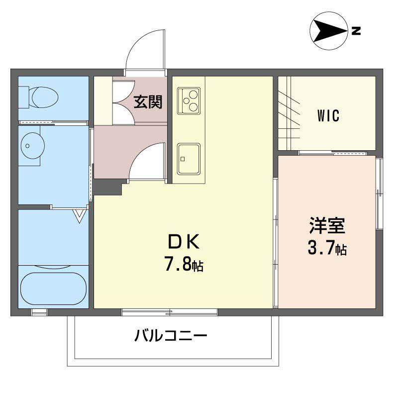 ロイヤルハイツ平田(1DK/2階)の間取り写真