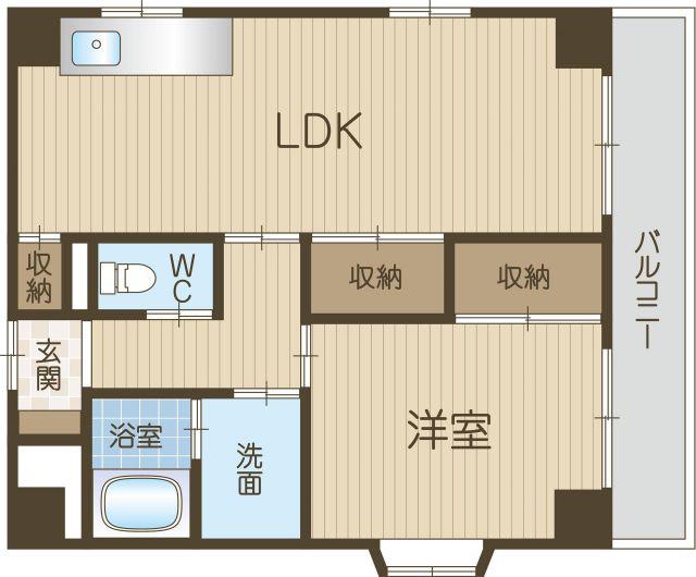735柳ビル(1LDK/2階)の間取り写真
