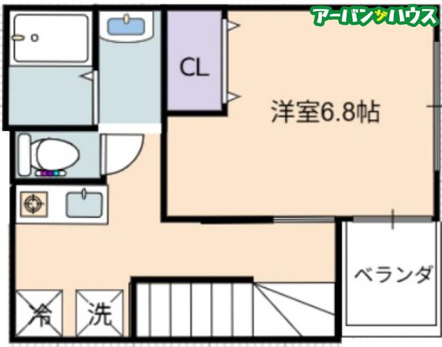 RELUXIA(1K/2階)の間取り写真