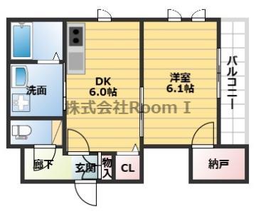 ピュア夕陽丘・旭化成ヘーベルメゾンHEBEL HAUS(1DK/3階)の間取り写真