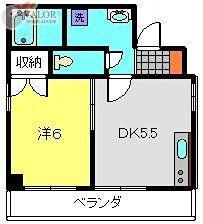 鈴木マンション(1DK/4階)の間取り写真